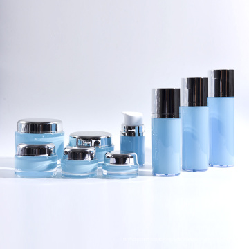 30ml-120ml Zylinder Kunststoff Acryl Airless Flaschen mit runden Acryl Gläser Sammlung